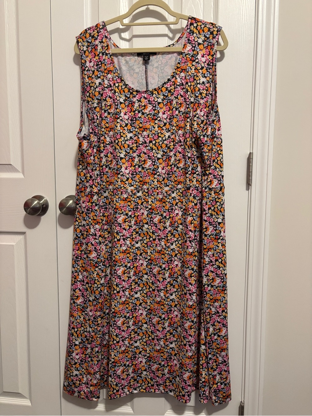 ellos Stretch Jersey Knit Sleeveless Scoop Neck Fit and Flare Dress